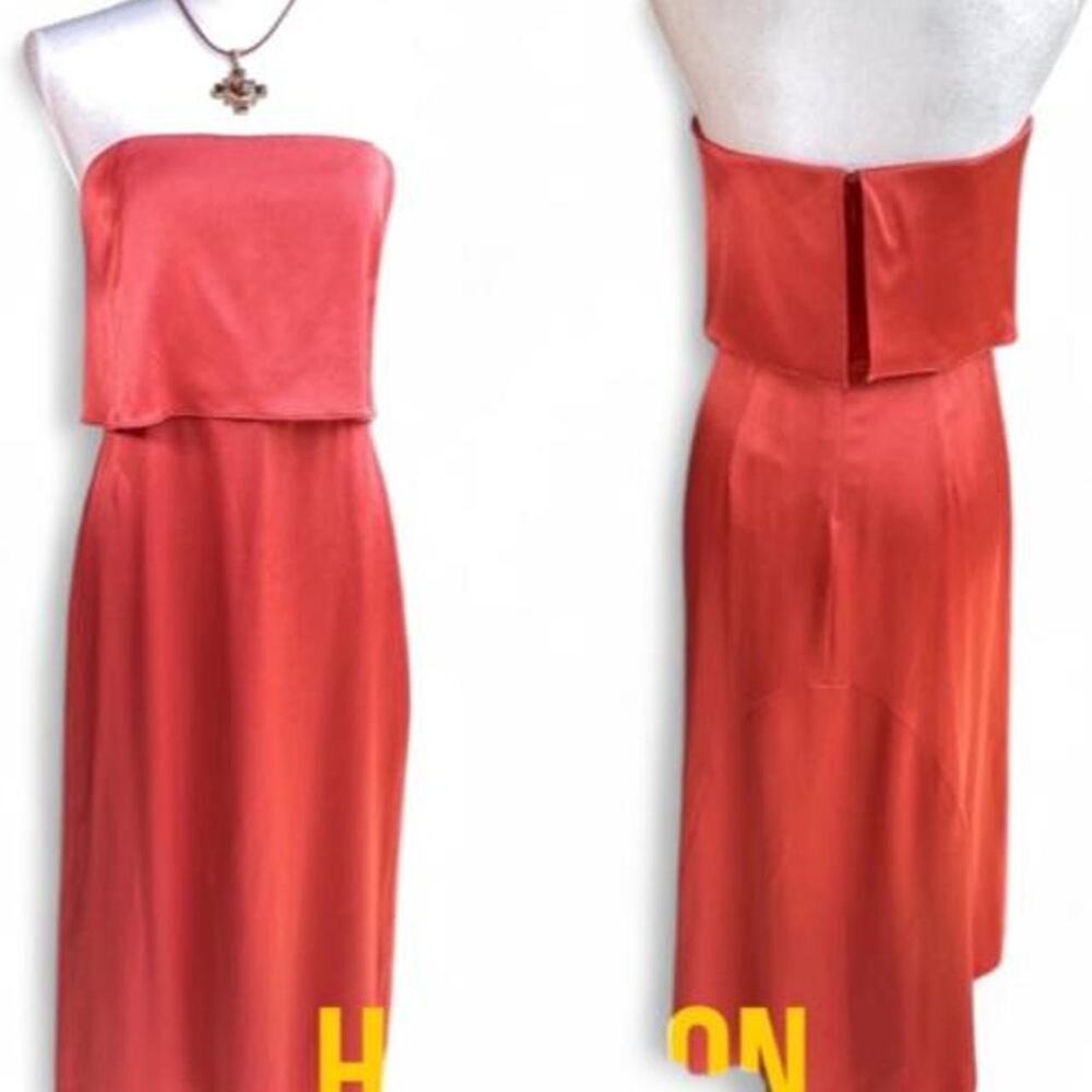 Halston heritage strapless popover satin